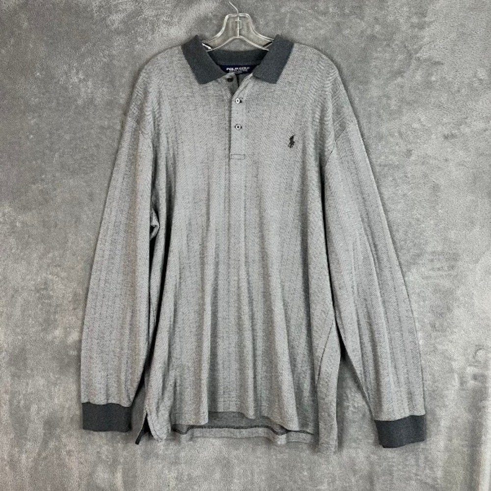 Polo Golf Ralph Lauren Polo Shirt Mens XL Alpaca Pima Cotton Tweed Herringbone